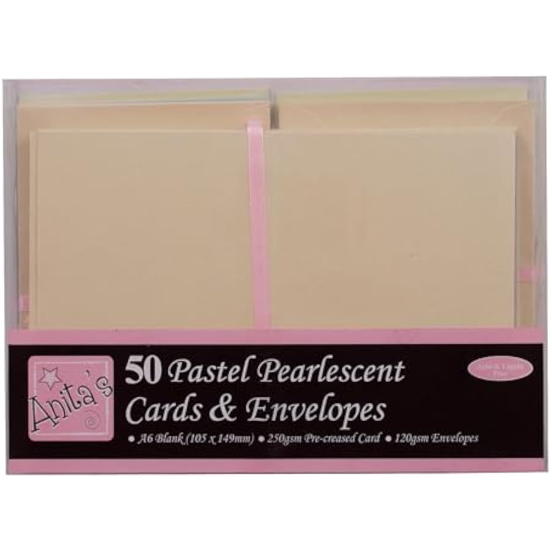 Anita's Plain, Blank Cards & Envelopes, A6, Pearlescent, Pack of 50, for Home, Wedding, Birthday, Christmas, Thank You, Art & Craft, Scrapbooking Supplies, Baby Shower, Card Making