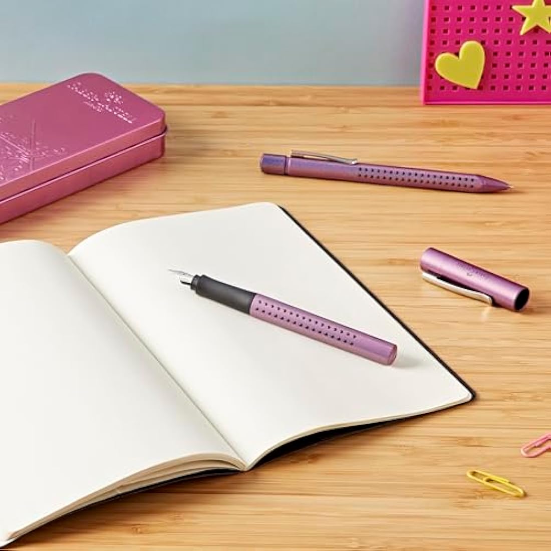 Faber-Castell Grip Edition Fountain Pen and Ballpoint Pen Set - Glam Violet, White (201534)