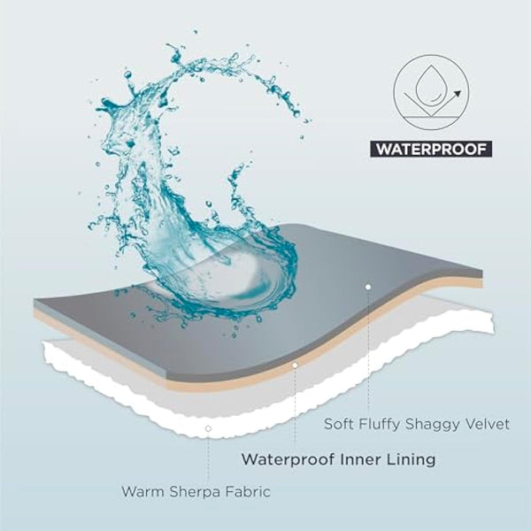 Lesure Washable Dog Blanket Twin - 152x203cm Waterproof Blanket for Dogs and Cats, Twin Patterned Bed and Sofa Couch Throw Protector with Soft Plush, Cream