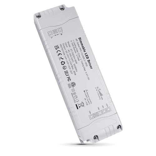 REYLAX LED Driver 24V Dimmable Triac, 80W 3.33A Transformer 240 to 24V, Constant Voltage Thin Power Supply, High Power Factor, Low Voltage Transformer for LED Applications