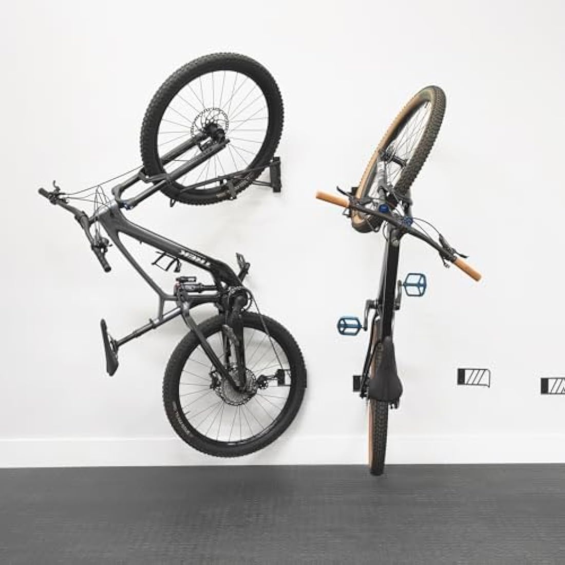 StoreYourBoard SwivelStow Mountain Bike Storage Rack 2 Pack – Heavy Duty Bike Hanger, No-Lift Bike Wall Mount for Garage Bike Storage, MTB and E-Bike, Holds 70 lbs, Patent-Pending
