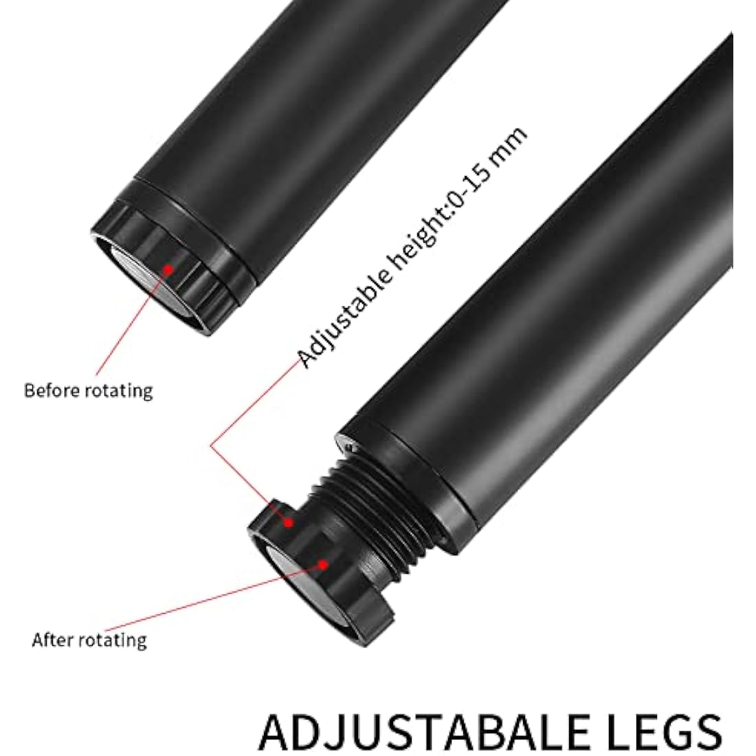 Fulushouxi 4 Pcs Furniture Legs, 5.9"/15cm Adjustable Furniture Support Feet, Metal Sofa Replacement Support Feet Legs for Sofa Table Chair Desk Kitchen Cupboard Cabinets Legs Feet (15CM)