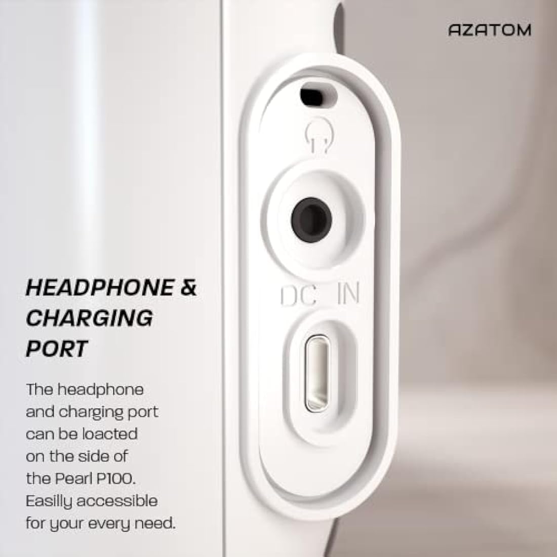 DAB/DAB+ & FM Digital Shower Radio | Bluetooth | IPX5 Waterproof Technology | Rechargeable Battery | Perfect for Home, Bathroom or Outdoors | AZATOM Pearl (White)