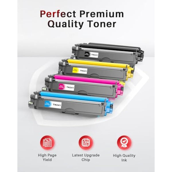 Halloya TN241 TN245 Toner Cartridges Replacement for Brother 9015CDW 9020CDW 9022CDW 3142CW 3140CW 3150CDW 3150CDN 3170CDW 9140CDN 9130CDN 9330CDW (4-Pack)