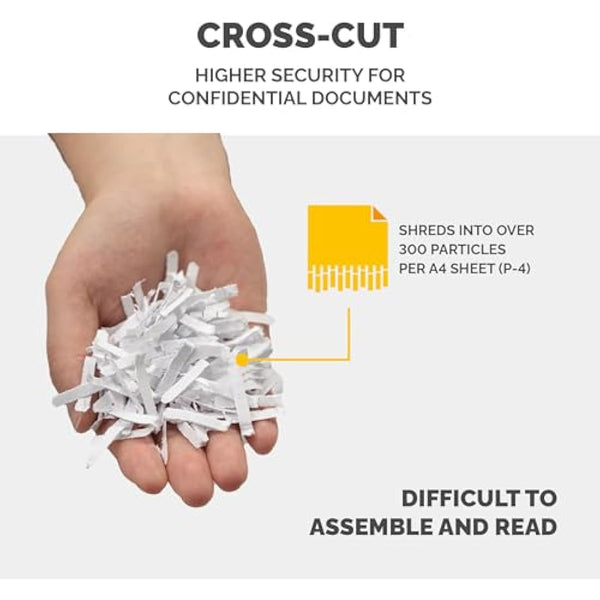 Fellowes LX65 Cross Cut Paper Shredder, Shreds 10 Sheets into 4x40mm Particles, For Home or Home Office
