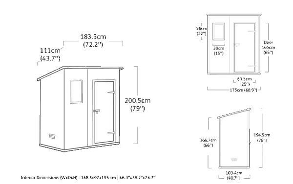 Keter Manor Outdoor Pent Single Door Garden Storage Shed 6 x 4ft Beige Brown Wood Effect Fade Free All Weather Resistant Safe And Secure Zero Maintenance 15 year Warranty