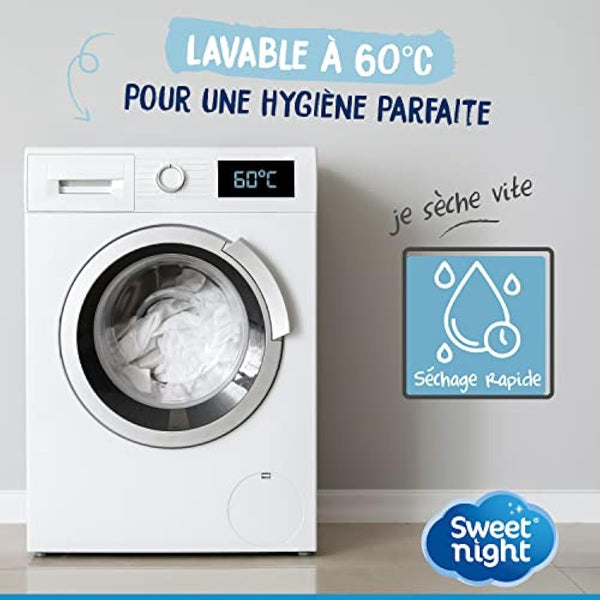 SWEET NIGHT Waterproof Mattress Protector, Cotton, white, 180x200 cm