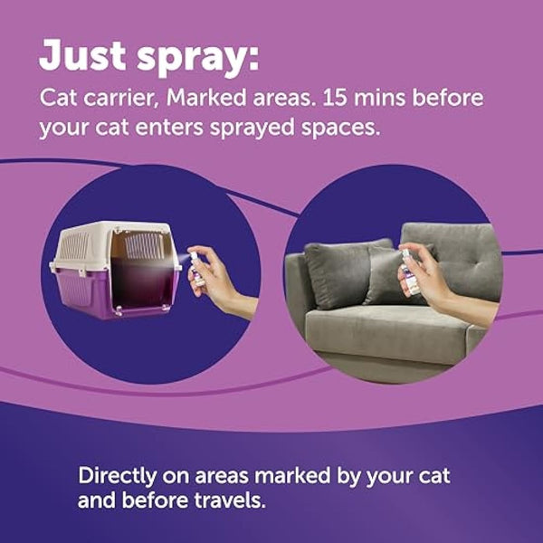 FELIWAY Classic Cat Calming Odourless Spray, 20ml - Comforts Cats at Home and On the Go and Reduces Stress During Travel, Veterinary Recommended, Drug-free, Clinically Proven