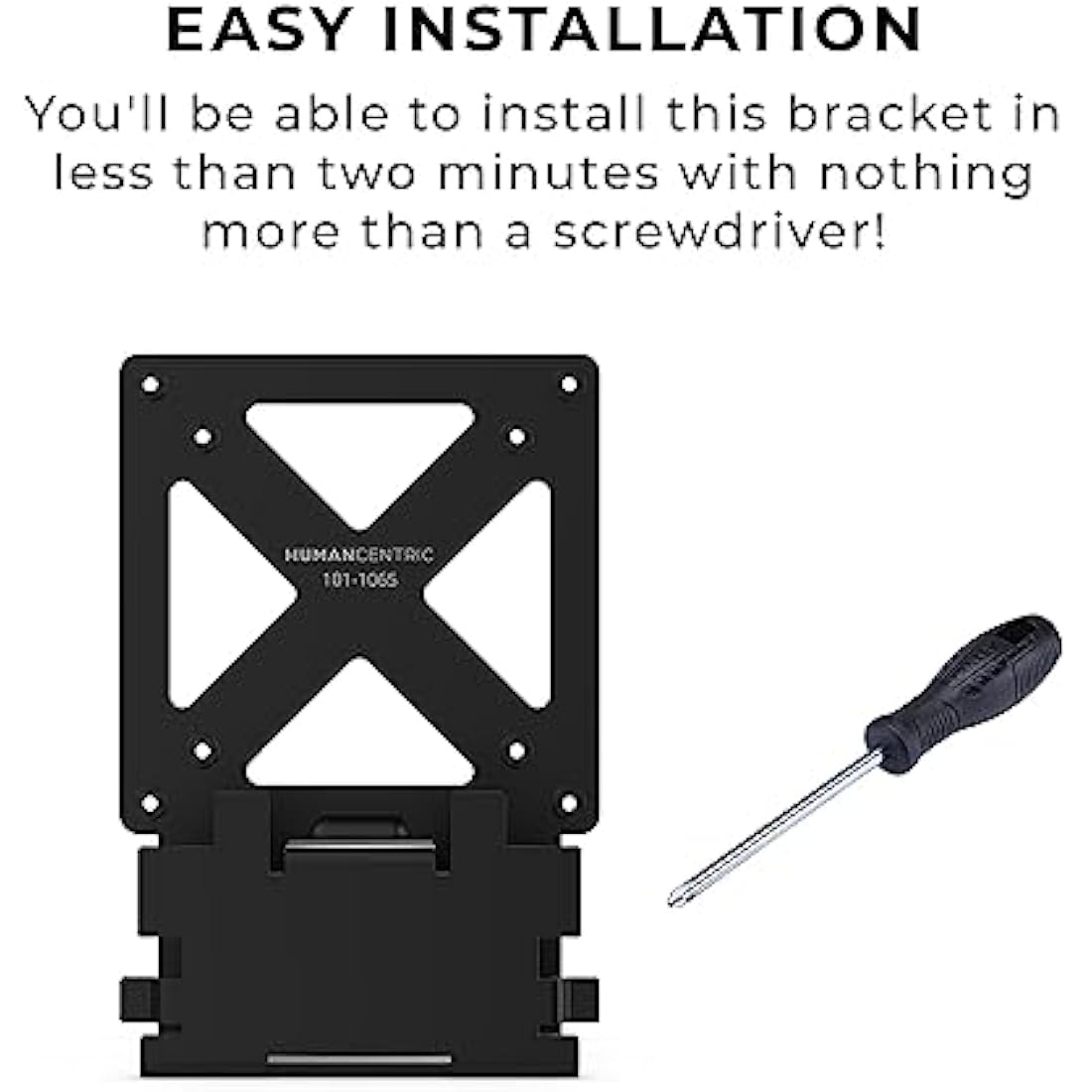 HumanCentric VESA Mount Adapter Compatible With Samsung Curved T55 Series 27” and 32” Monitors, Bracket Mounts Monitor to Stand, Arm, Desk with 75x75 or 100x100mm Pattern, Hardware Included