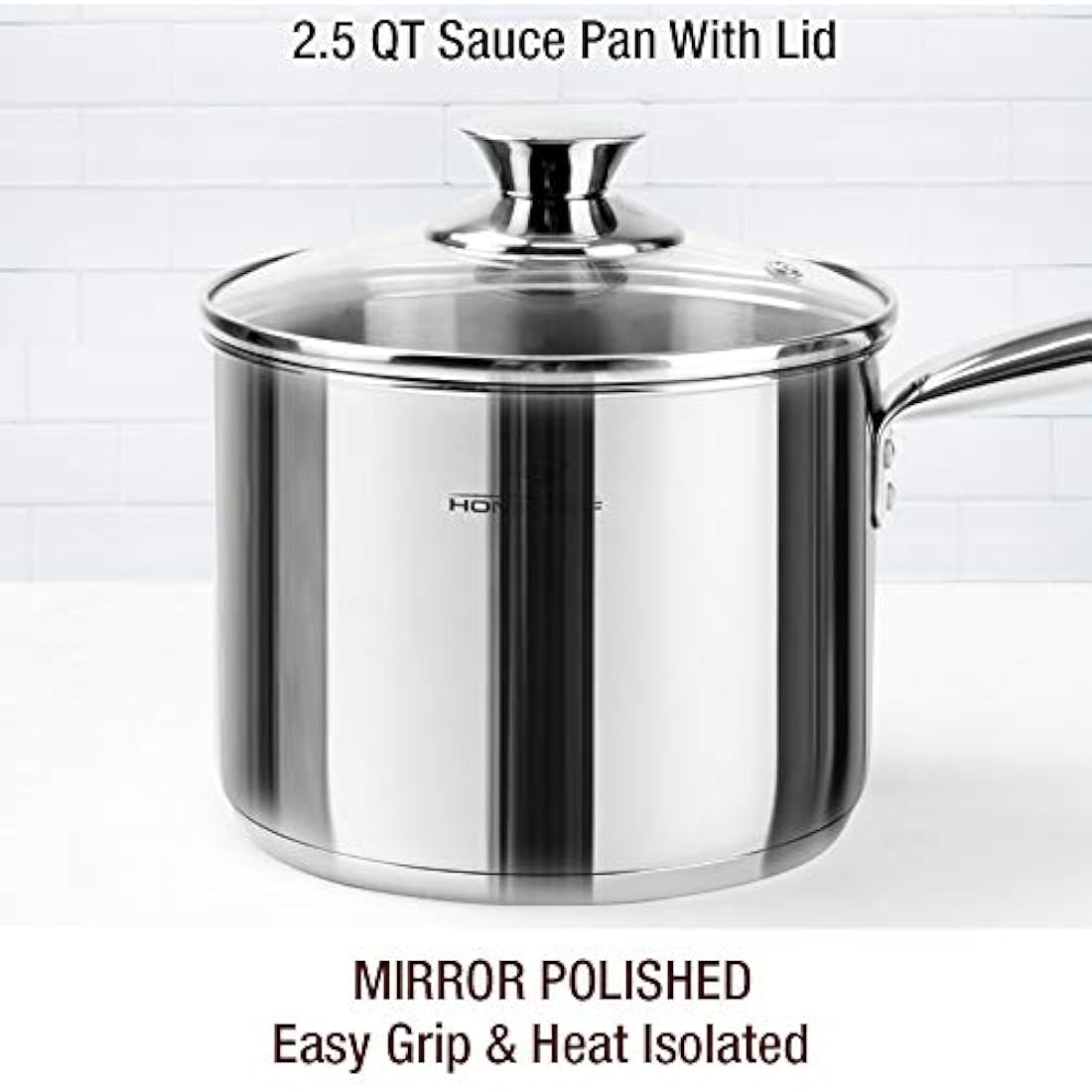 HOMICHEF 14-Piece Nickel Free Stainless Steel Cookware Set - Nickel Free Non-Toxic Stainless Steel Pots and Pans Set - Healthy Induction Cookware