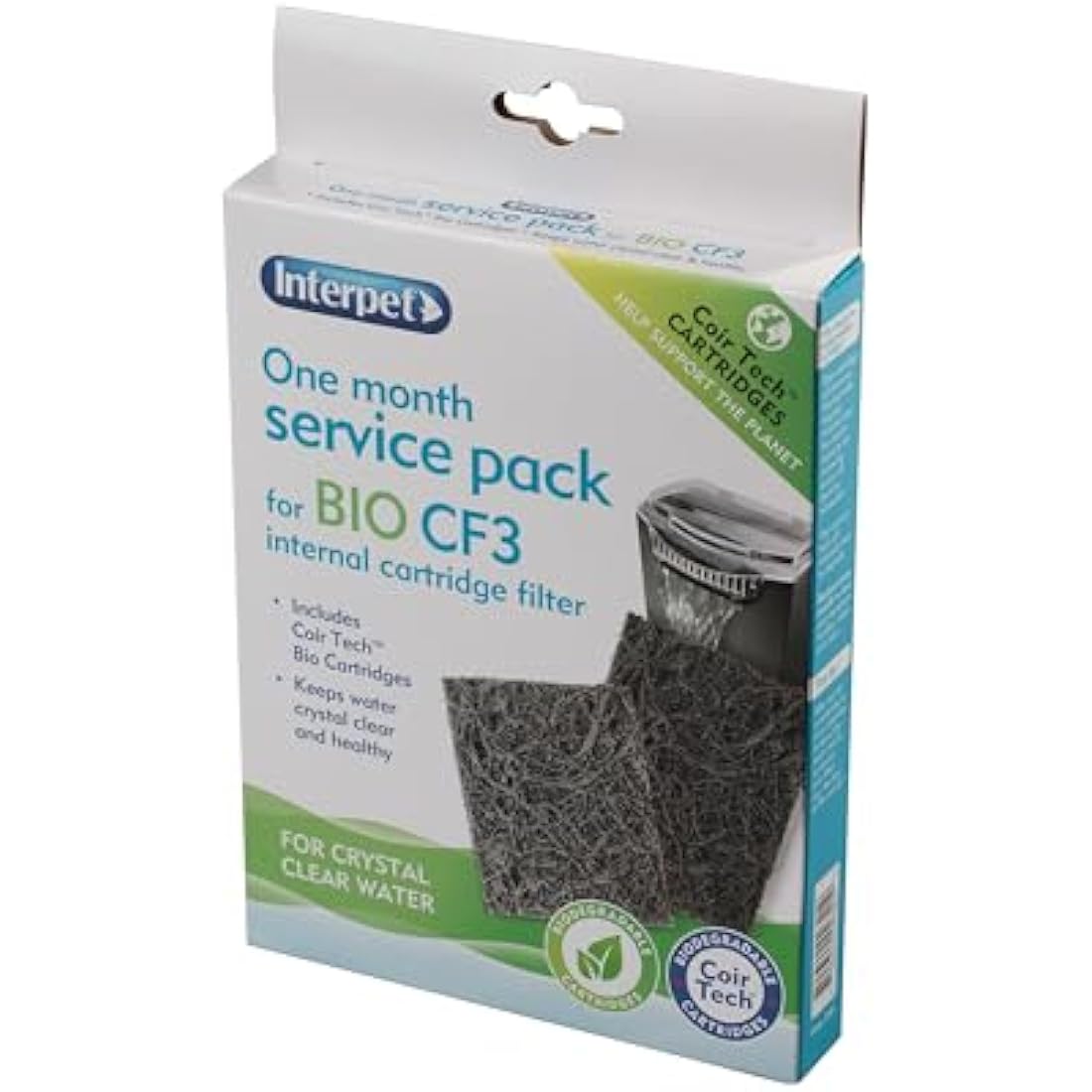 Interpet 1 Month Service Pack for the Interpet Internal Cartridge Filter CF 3 (1 x Front Coir Tech Cartridge, 1 x Back Coir Tech Cartridge)