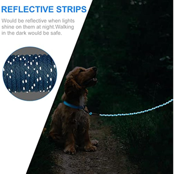 Joytale Long Training Lead for Dogs, 15/10/5M Strong Reflective Training Leads with Soft Handle, Nylon Rope Long Line Leash for Small and Puppy Dogs with 2 Hook Tie out, 10M, Blue