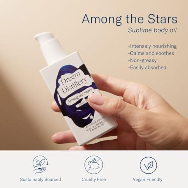 Dreem Distillery Among The Stars - Sublime CBD Massage and Body Oil for Anxiety - Supports Deep Sleep - Plant Based (100ml)