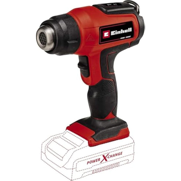 Einhell Power X-Change 18V Cordless Heat Gun - Battery Powered Hot Air Gun With Accessories For Paint Stripping, Vinyl, Crafts, Resin - TE-HA 18 Li Solo (Battery Not Included)
