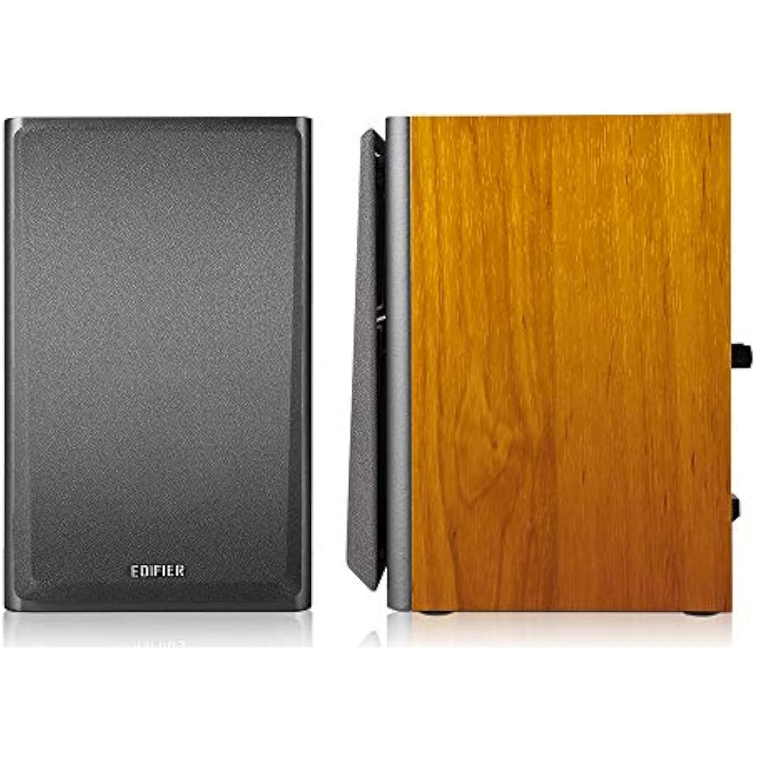 Edifier R1000T4 Active Bookshelf Speakers 2.0, 24W RMS, 4″ Mid-Bass & 0.5″ Tweeters, Dual RCA & 3.5 mm AUX Inputs, Tone & Volume Knobs, Pair, Wood Grain