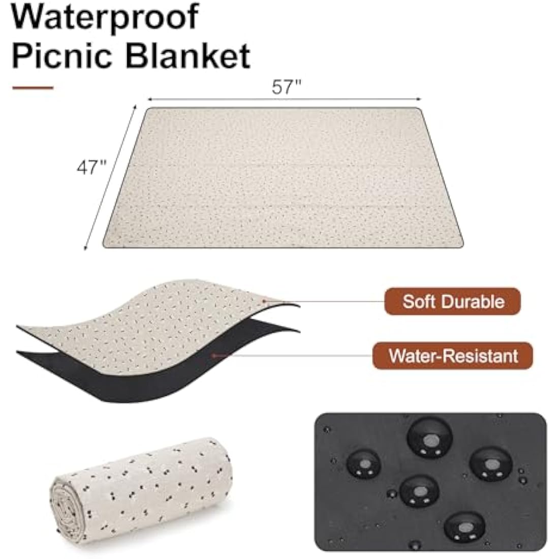 G GOOD GAIN Willow Picnic Basket Set for 4 Persons with Large Insulated Cooler Bag and Waterproof Picnic Blanket,Wicker Picnic Hamper for Camping,Outdoor,Valentine Day,Chirtmas,Thanks Giving,Birthday.