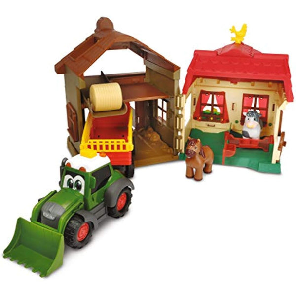 Dickie Toys 203818000 Happy Farm House Farm Set for Children from 1 Year with Tractor with Animals, Light & Sound, Multi-Colour