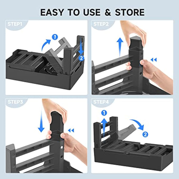 ELS PET Raised Dog Bowl, 2-in-1 Elevated Dog Bowl with Slow Feeder and Non-Spill Slow Water Bowl, 4 Height Adjustable Pet Dispenser with Stand for Small Medium Large Dog Cat