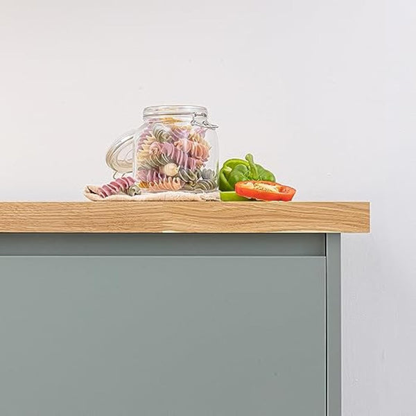 domli Solid Oak Kitchen Worktop | 2000mm x 620mm x 40mm | Premium Wood Worktops | Oak Wooden Timber Counter Tops | Cut To Size Customisation Available | Real Wood Block Stave Kitchen Countertops