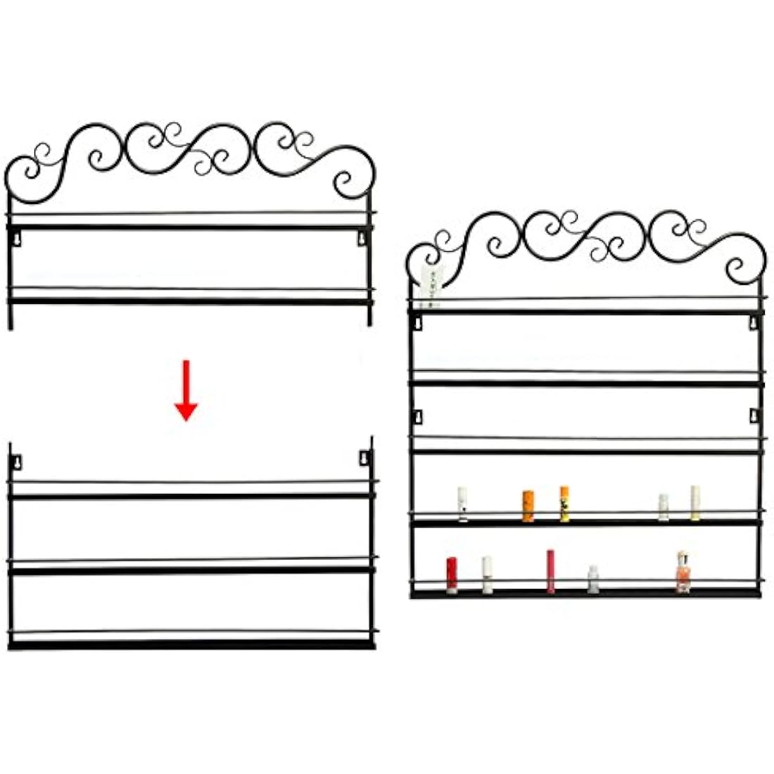 Marketero Metal Nail Polish Wall Rack Nail Polish Organizer Shelf Holds 100+ Bottles