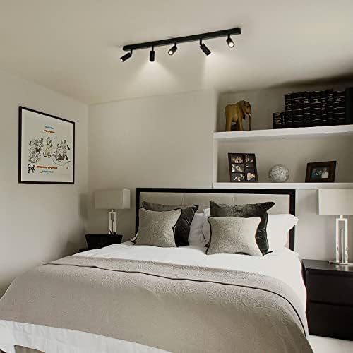 Eofiti 5 Way Ceiling Light Fitting Black Spot Light Ceiling Spotlight Rotatable 5X G9 LED Bulbs Included 360LM 4000K Natural White Adjustable LED Ceiling Spot Light for Kitchen Bedroom Living Room