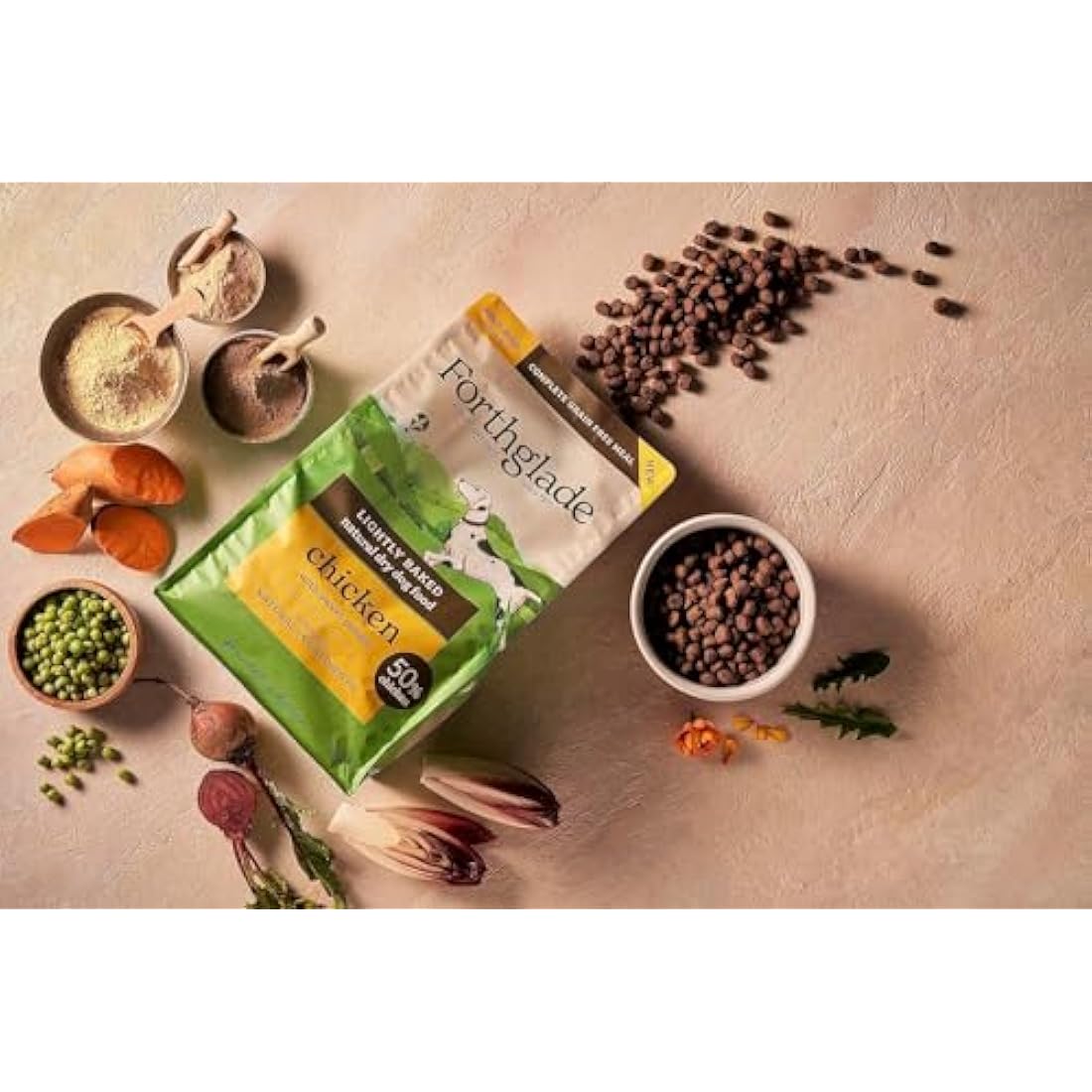 Forthglade Dry Dog Food, Lightly Baked, (6kg Resealable Bag), Adult Dogs, Chicken with Sweet Potato, Grain Free Dog Food with 50% Single Source Protein, Complete & Balanced Hypoallergenic Dog Food