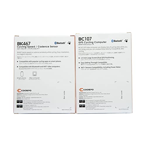 COOSPO ANT+ GPS Wireless Bike Computer with Bluetooth, Multifunction ANT+ GPS Bike Computer with 2.4 Inch LCD Display, Bike Speedometer with Automatic Backlight IP67