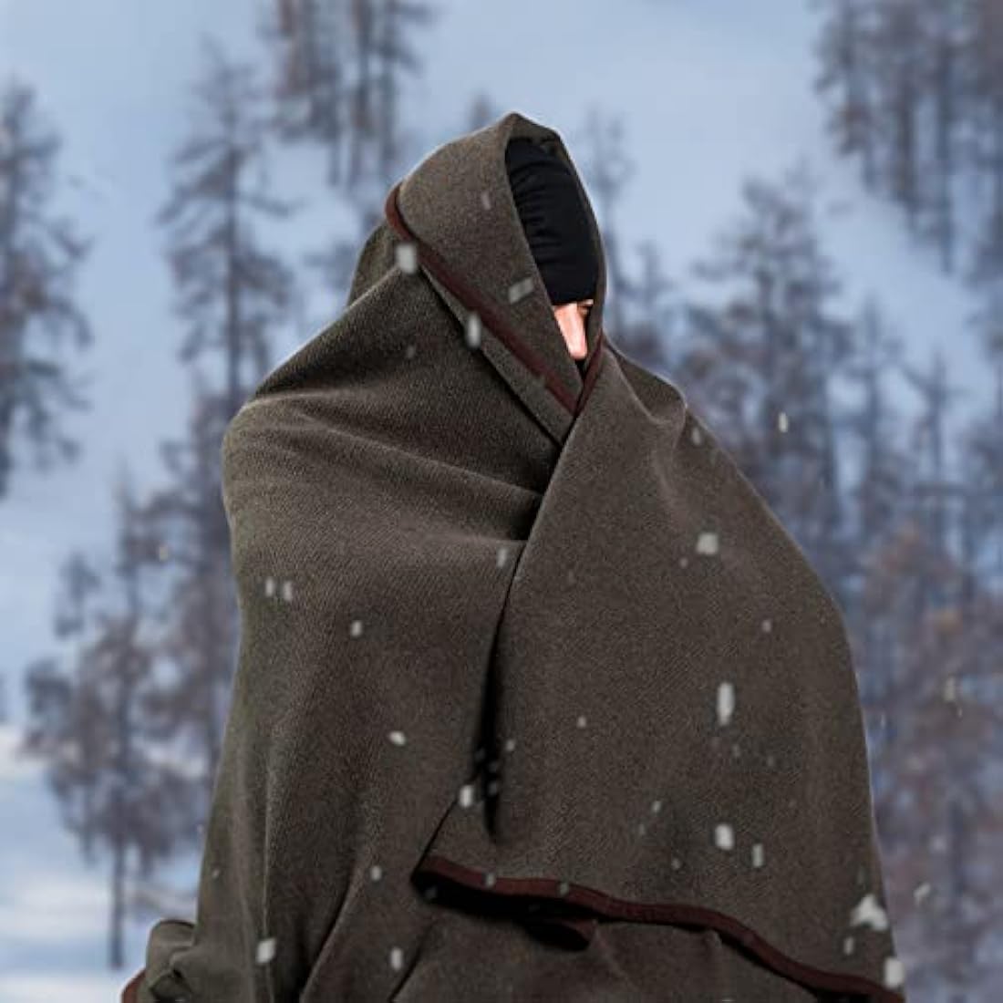 ACUSHLA Merino Wool Throw Blanket - Warm, Thick, Washable, Large Throw - Great for Indoor Outdoor Camping 160 x 200 cm (Wool) - Military (Olive)