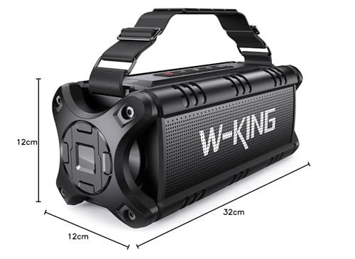 W-KING 90W Max Bluetooth Speaker, IPX6 Waterproof Portable Speakers Wireless Bluetooth, 50W Deep Bass Loud Outdoor Speaker with 40H Playtime/Stereo Pairing/TF Card/AUX/NFC for Home Party,Camping,Beach