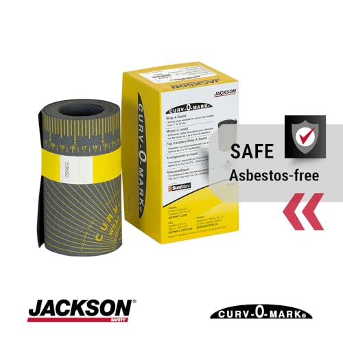 JACKSON SAFETY CURV-O-MARK Wrap-A-Round Welding/Pipefitting Lay Out Ruler Tool - Extra-Large (Length: 9'), Grey - 179gg, J1870 - High Temperature Applications