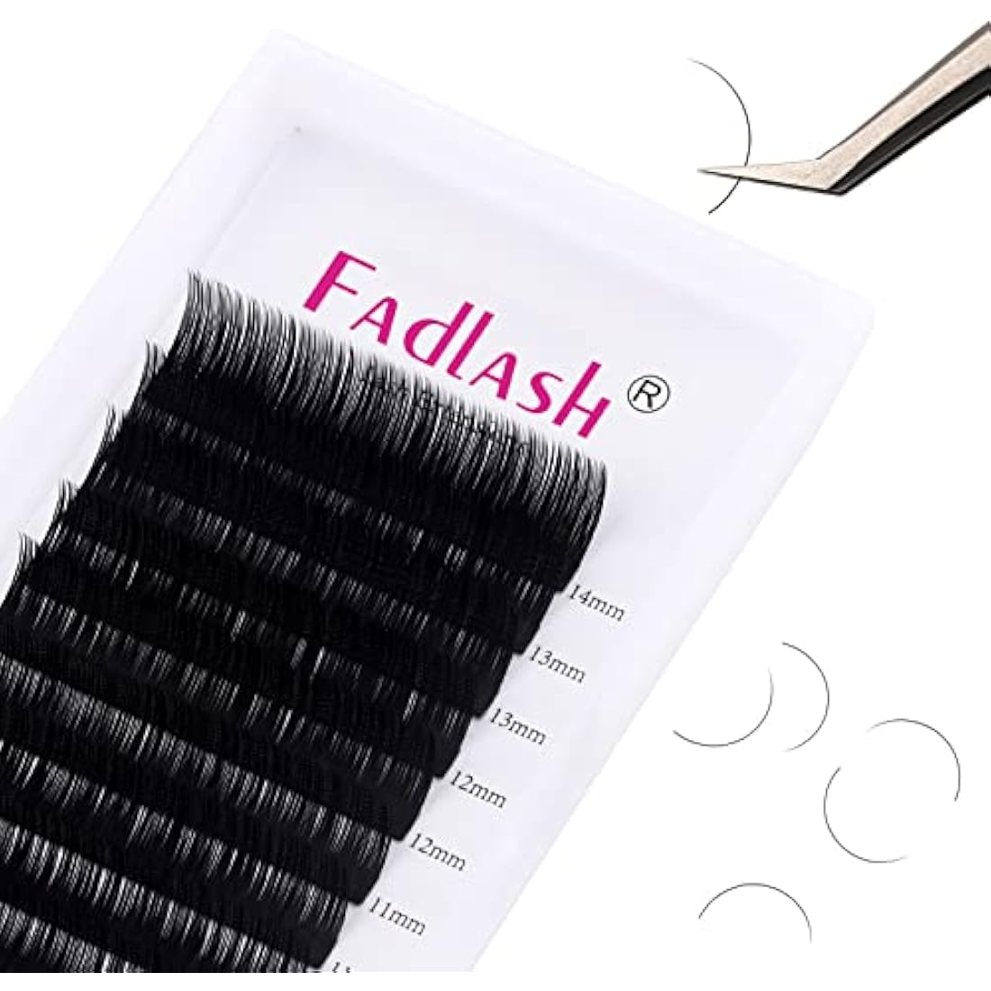 Fadlash Individual Classic Eyelash Extension 0.20mm C Curl 8-14mm Mixed Tray 1:1 Matte Black Professional Classic Individual Lashes