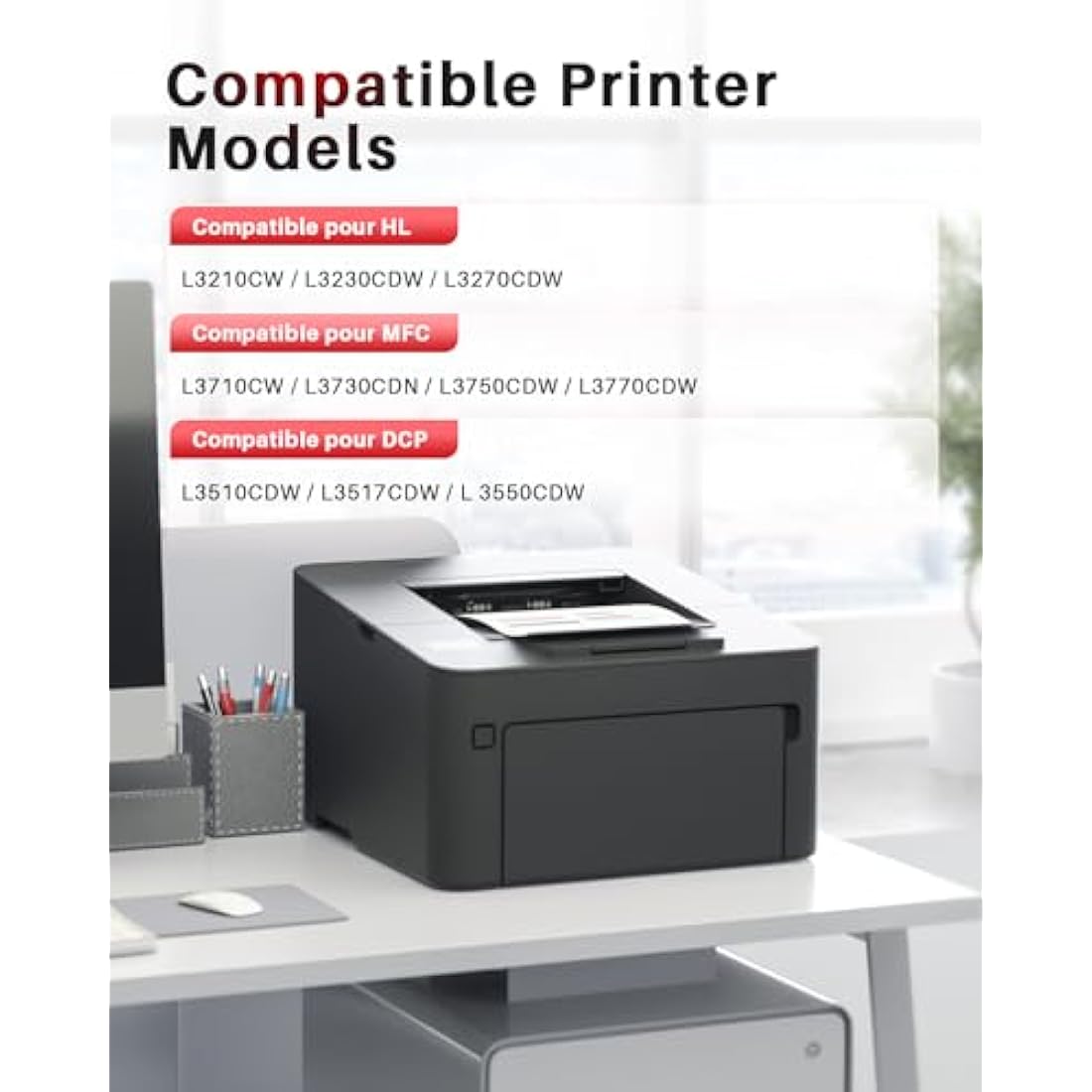 Halloya TN247 TN-243 Toner Cartridge for Brother TN243 DCP-L3550CDW DCP-L3510CDW HL-L3210CW HL-L3230CDW MFC-L3710CDW MFC-L37510CW Ink Cartridges ( 5 Pack)