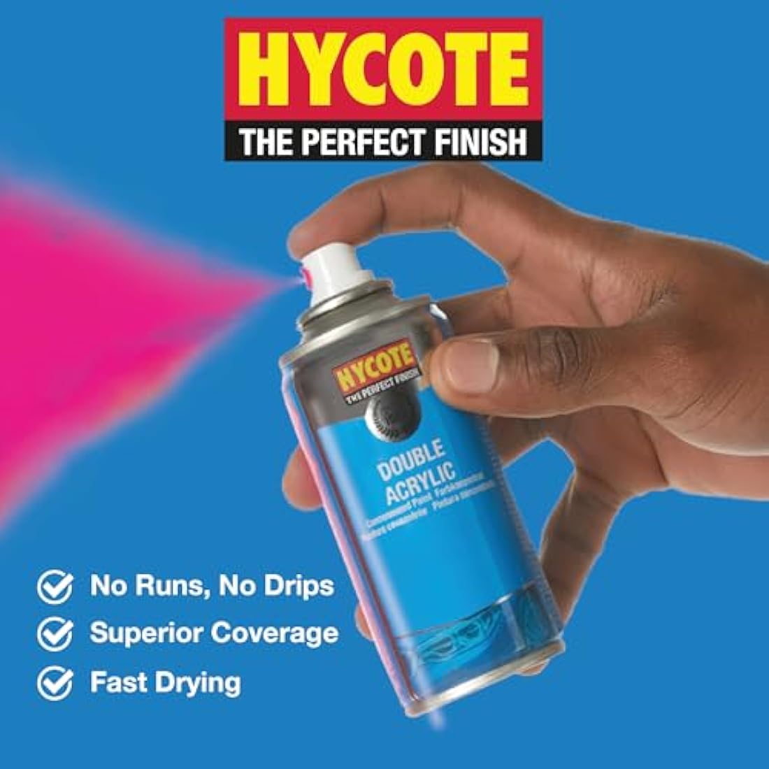 Hycote Bumper Aerosol Car Spray Paint, Black, 400 ml