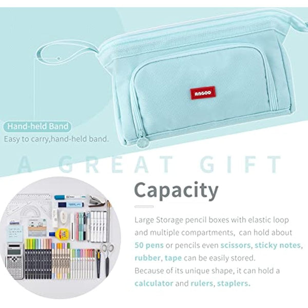 EASTHILL Pencil Case Large Capacity Pencil Pouch Handheld Pen Bag Cosmetic Portable Gift for Office School Teen Girl Boy Men Women Adult