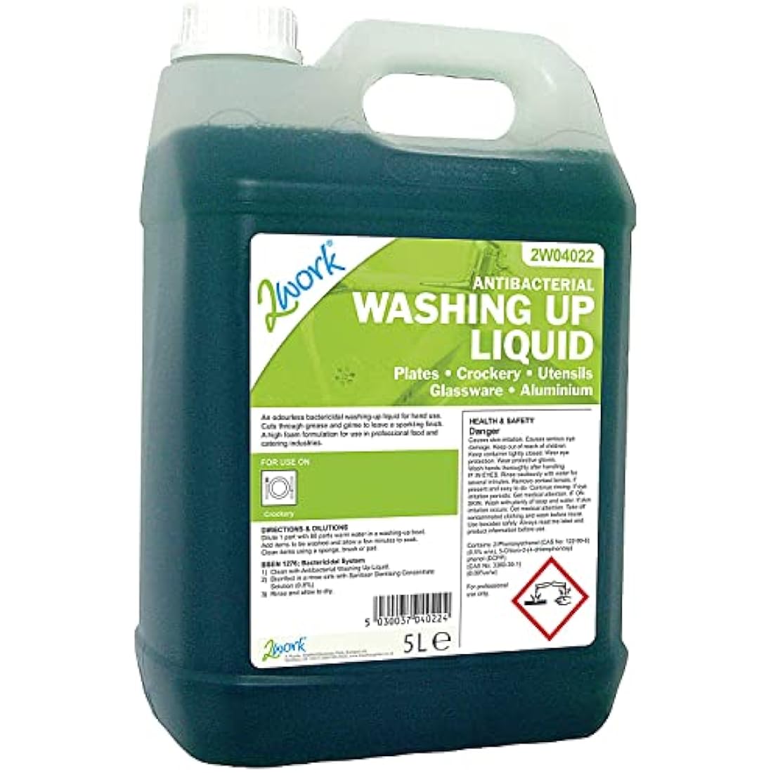 2Work Antibacterial Washing Up Liquid 5 Litre 2W04022