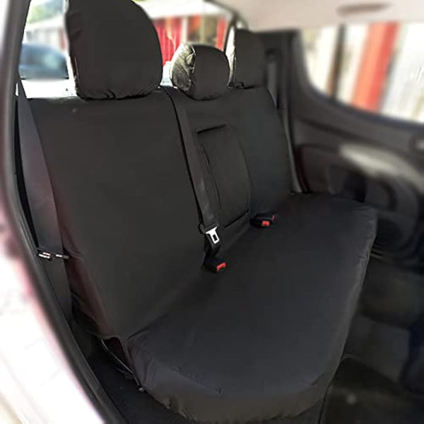 My Van Seat Covers | To Fit Mitsubishi L200 Trojan Double Cab Seat Covers 2006-2015 | Tailored Easy to Fit Waterproof | Front & Rear Black - MVSC151B-152BAD25
