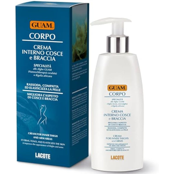 GUAM Anti Cellulite Cream for Women with Green Algae & Jojoba Oil – 200ml Upper Arm & Inner Thigh Skin Firming Cream – Body Tightening Cellulite Remover Treatment – Anti-Inflammatory & Antibacterial