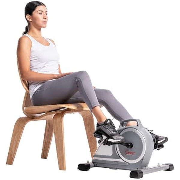 Sunny Health & Fitness Mini Exercise Bike, Under Desk Dual Function Arm & Leg Seated Pedal Exerciser for Senior Workout, Desk Cycle Cardio Training at Home, Optional Free SunnyFit App Connected