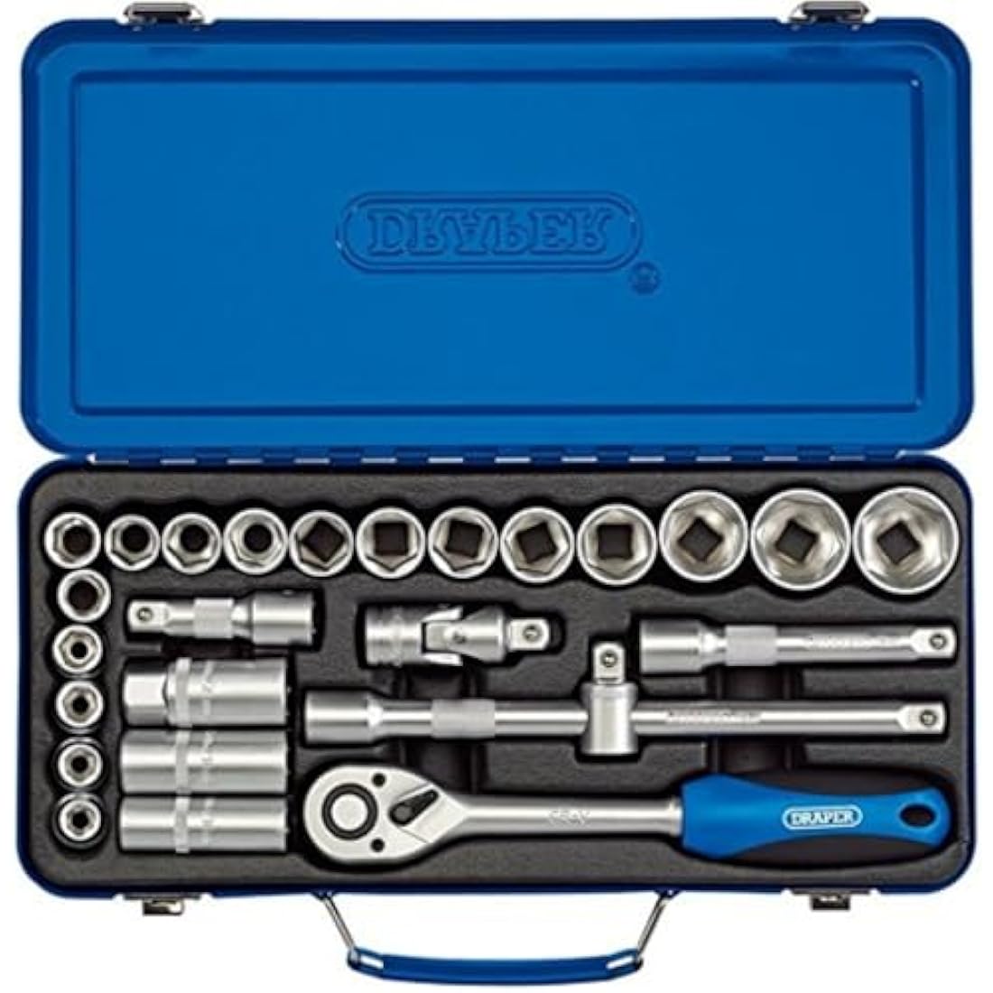 Draper 16368 1/2-Inch Square Drive Square Drive Metric 26 Piece Socket Set