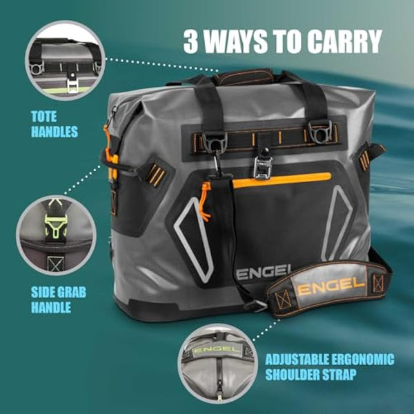ENGEL HD20 20.8 L Cool Bag Large Enough for 40 Cans - Leak-Proof, Portable, Insulated Lunch Cool Bag for Camping, Picnic, Fishing, Tailgating & Outdoor Activities - Travel Ice Cooler Soft Box