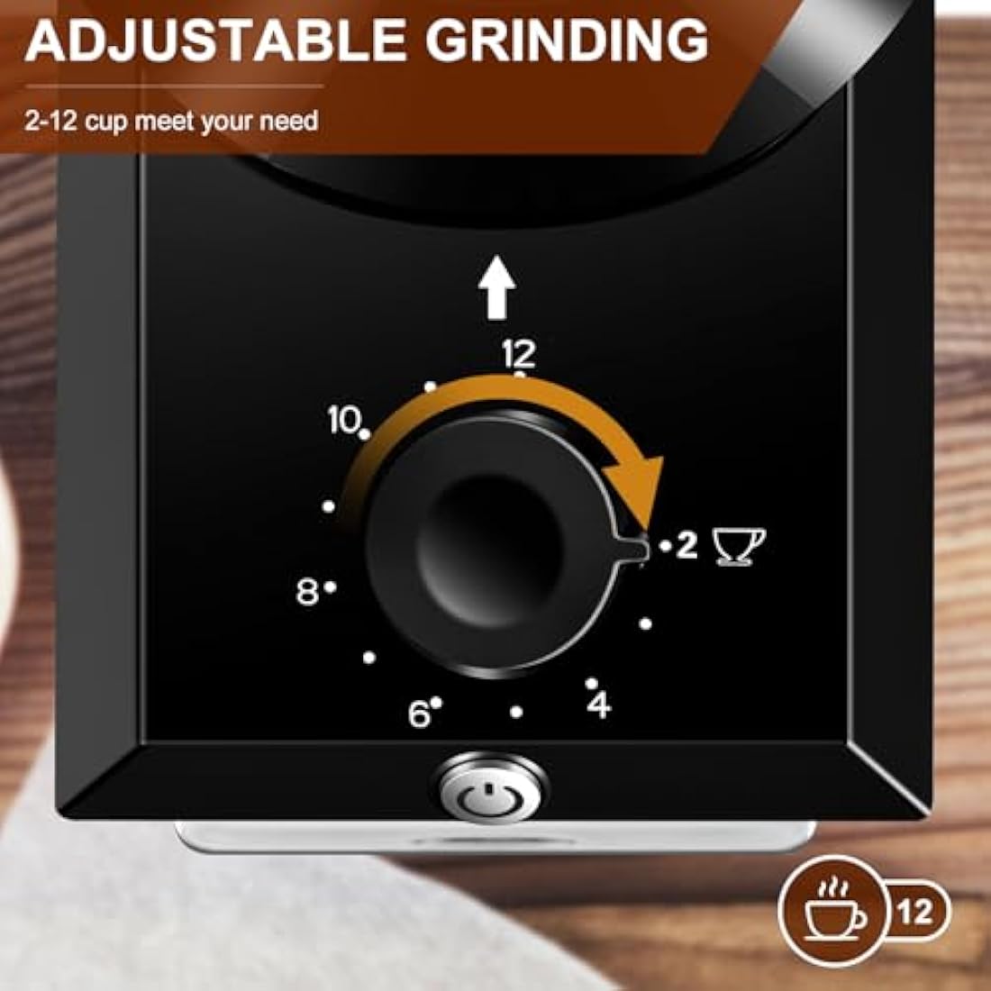 Electric Burr Coffee Grinder,Adjustable Coffee Grinder with 28 Precise Grind Setting for French Press, Drip Coffee and Espresso,12 Cups (Black)