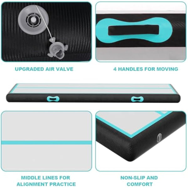 Inflatable Tumbling Gym Mat 10cm/20cm high 2M/3/4M/5M/6M/7M/8M/9M/10M/11M/12M Inflatable Air Gymnastics Mat Training Mats Gymnastics tumbling mat with Air Pump