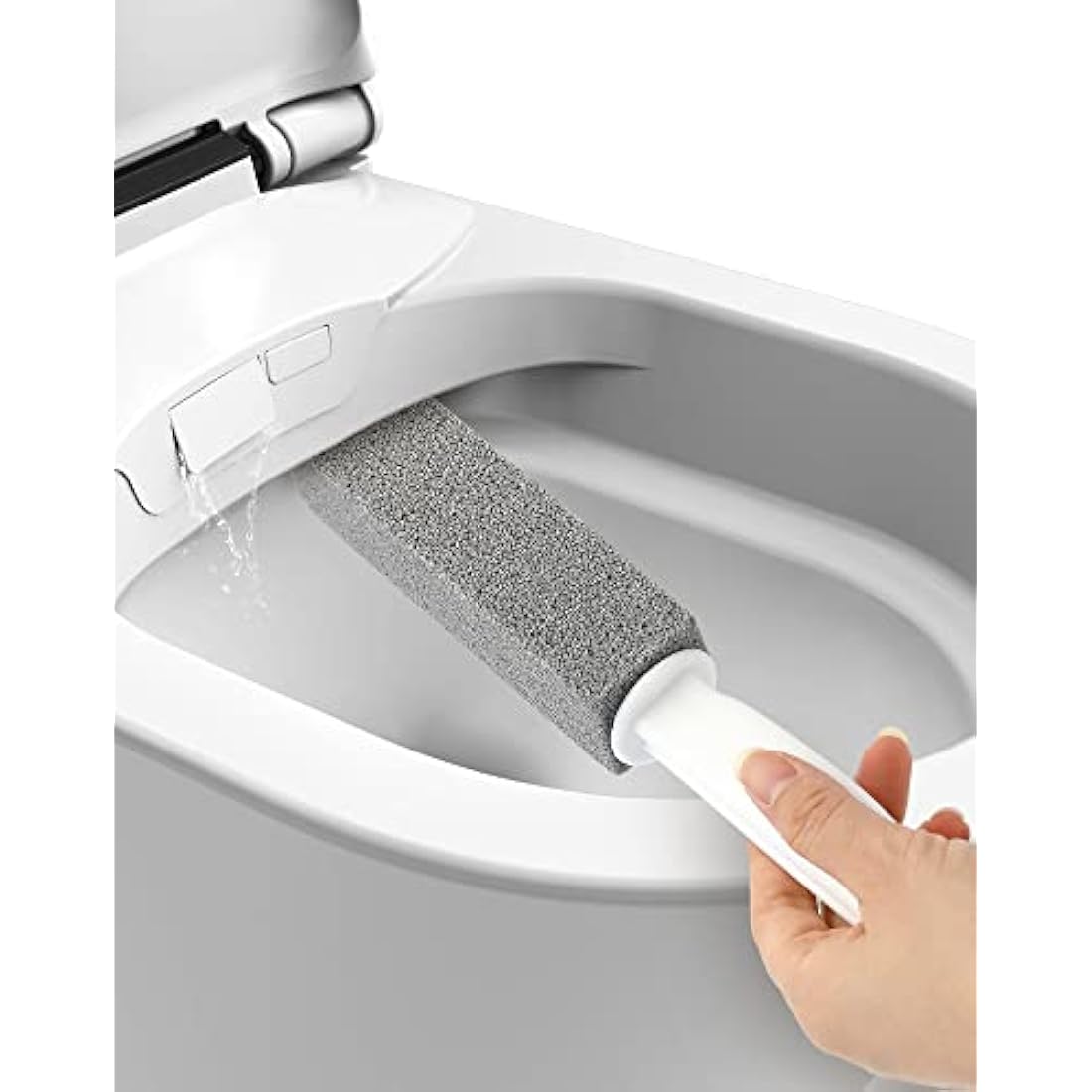 MARYTON Pumice Stone with Handle for Cleaning Toilet Bowl Ring and Hard Water Stains Pack of 2 (Gray)
