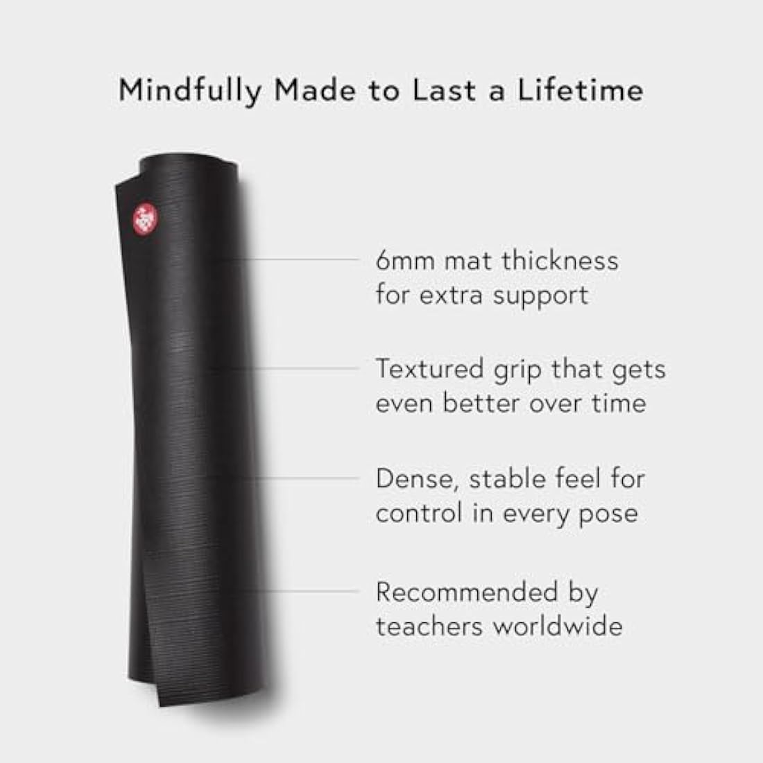 Manduka PRO Yoga Mat – Premium 6mm Thick Mat, High Performance Grip, Ultra Dense Cushioning for Support and Stability in Yoga, Pilates, Gym and Any General Fitness