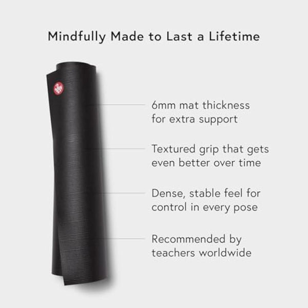 Manduka PRO Yoga Mat – Premium 6mm Thick Mat, High Performance Grip, Ultra Dense Cushioning for Support and Stability in Yoga, Pilates, Gym and Any General Fitness