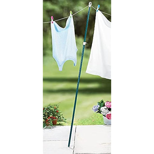 2pk of Prop Galvanised Metal Garden Washing Line Normal Outdoor Extendable Pole Cloths prop Laundry Support Extending Telescopic strong Airer
