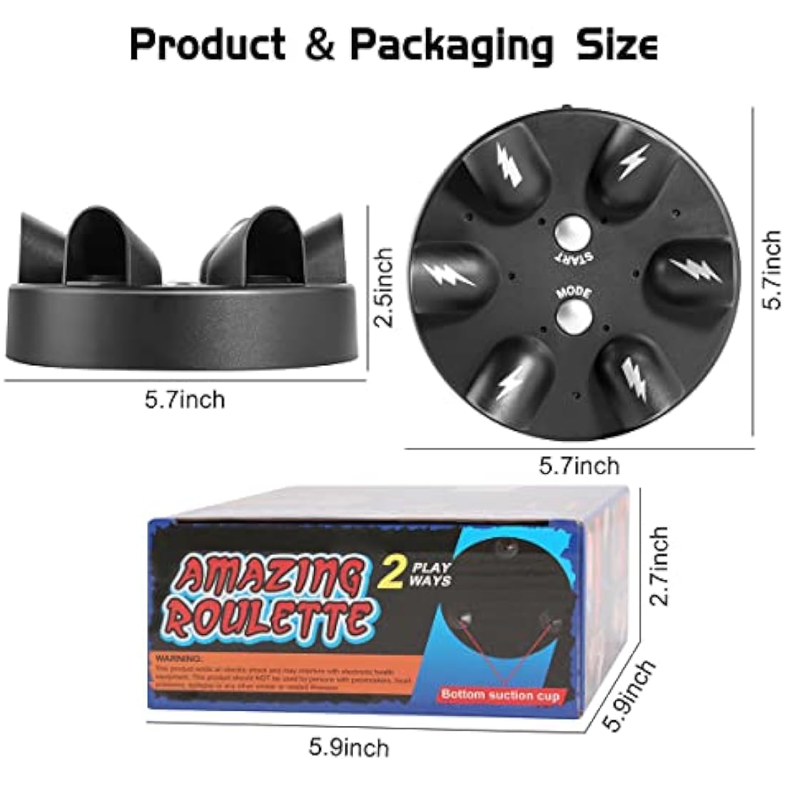 Hayagive Micro Electric Shock Lie Detector Shock Finger Game Funny Shot Roulette Game Polygraph Test Shocking Toys For Party Drinking Games Powered By 3xAA Battery-Not Included