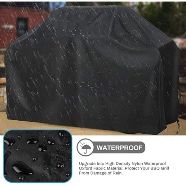 Chusstang Grill Barbecue Cover, Gas BBQ Cover waterproof Barbecue Cover Outdoor Gas BBQ Grill Cover Windproof, Dust Protection, Rip-proof & UV Protection with Storage Bag(147x60x112CM)