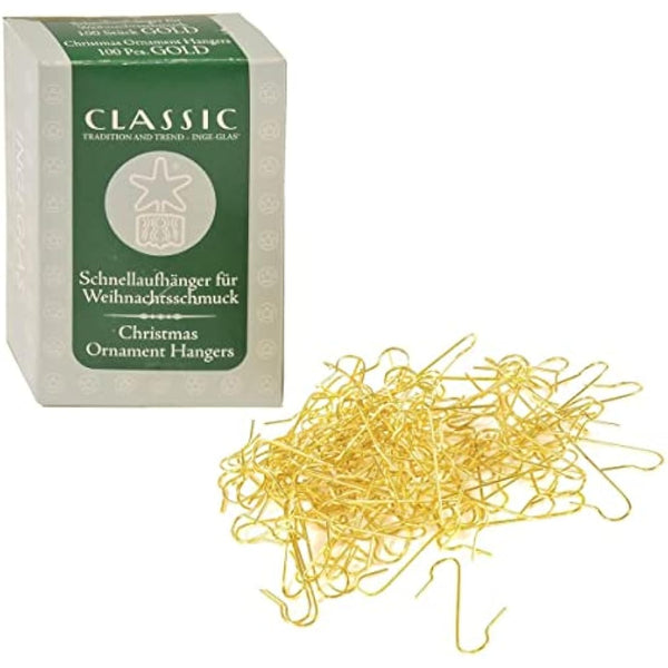 Inge-glas S-Haken 1900-01 Bauble Hanging Loop 4 cm Gold 100 Pieces per Packet