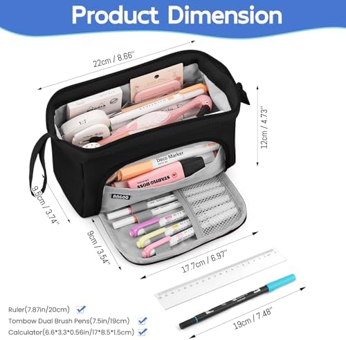 Mamowla Large Pencil Cases for Girls Super Big Pencil Case for Women Zipper Smoothy Pen Case Pouch Holder Stationery Organizer Duarable School Pencil Cases